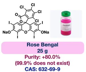 Rose Bengal || CAS: 632-69-9 || 25 g || Dye Content: +80% - Picture 1 of 3