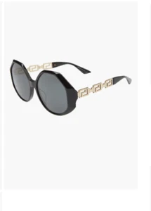 Neu ohne Etikett brandneue authentische Versace Damen-Sonnenbrille schwarz übergroßes Gestell Italien - Bild 1 von 12