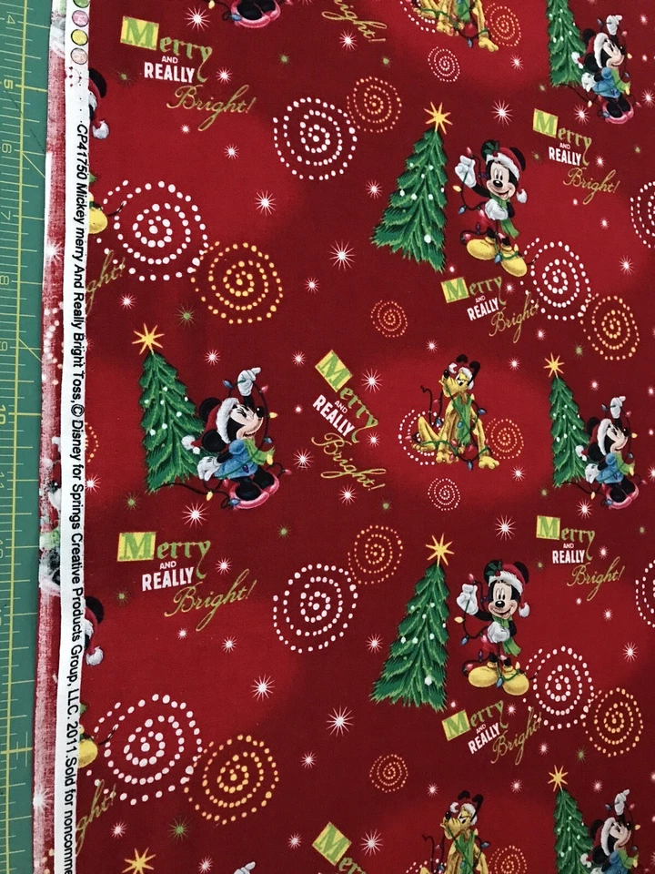 2011 Mickey Merry & Really Bright Toss 100% cotton  fabric sold by the yard#896 - Image 1 of 1