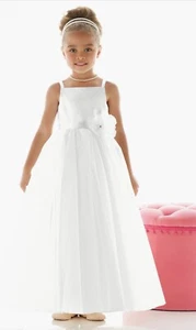 Dessy Collection Flower Girl Dress White size 5 - Picture 1 of 8