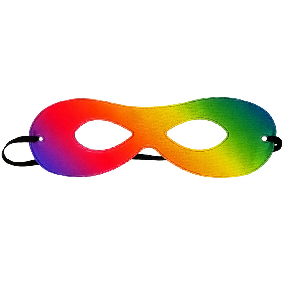 Adult Reversible Rainbow Superhero Mask ~ HALLOWEEN COSTUME DANCE PARTY EYE MASK - Image 1 of 2