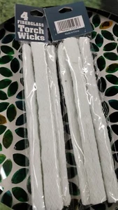 LOT Replacement FIBERGLASS TIKI TORCH WICKS NIP 2 Pkgs (total 8 wicks) 8" long - Picture 1 of 2