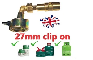 patio gas lpg gpl propane Bottle refill 27mm clip on type UK Bayonet adapter - Picture 1 of 8