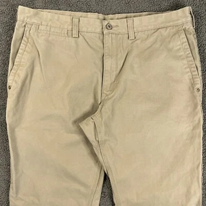 Duluth Trading Co Mens Straight Leg Khakis 38X32 Beige Chino Pants Flat Front - Picture 1 of 12