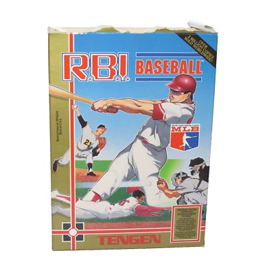 RBI Baseball Nintendo NES w/ Box Licensed Grey Cartridge READ! - Image 1 of 4