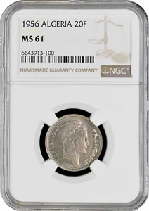 Algeria 20 francs 1956, NGC MS61, "French colony (1949 - 1956)" - Picture 1 of 2