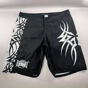 MMA Elite Shorts Mens XL Black Tribal Performance Martial Arts Jiu Jitsu Y2K - Picture 1 of 5