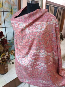 Flor de Paisleys ~ Mantón detallado Kani Jamavar tejido a mano 100 % cachemir pashmina - Imagen 1 de 7