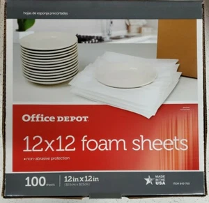 Office Depot 12 X 12 Foam Sheets, Non Abrasive Protection,  Made in USA - Picture 1 of 2