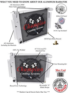 2 Row ER Champion Radiator,16" Fan for 1971 - 1980 International Scout II V8 Eng - Bild 1 von 9