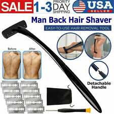 Back Shaver for Men Ergonomic Handle, Shave Wet or Dry (Extra Blades Included)