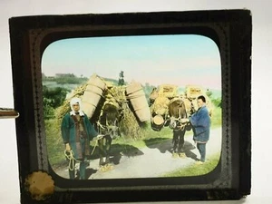 Going to Market Japan Hand Colored Tinted Magic Lantern Museum Slide - Picture 1 of 4