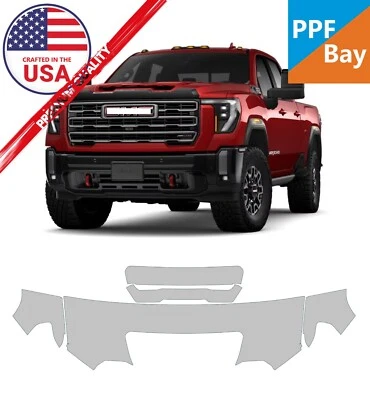 Kit de precorte de película de protección de pintura de 24" para capó/guardabarros para GMC Sierra HD 2024-2025 PPF Foto 1 de 4