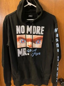 Chucky No More Mr Good Guys, Wanna Play Black Hoodie Large Adult - Picture 1 of 5