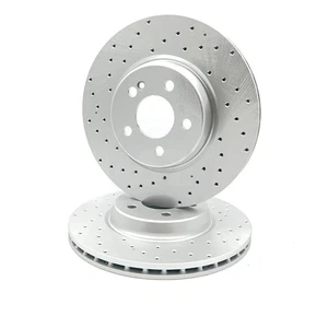 FOR MERCEDES C43 C450 GLC 43 AMG E400d DRILLED REAR BRAKE DISCS PAIR 320mm - Picture 1 of 6