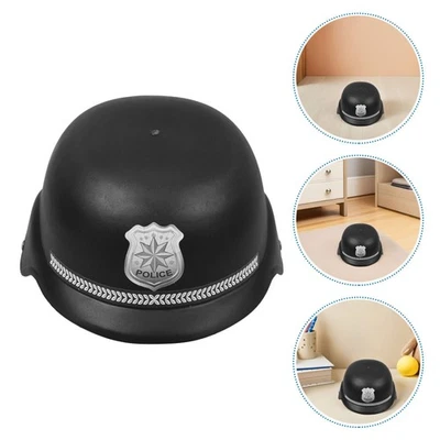 4 Pcs Kids Police Costume British Bobby Plastic Cop Hats For Fancy Dress - Image 1 of 4