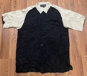 Nat Nast Shirt Mens Large Silk Button Up Camp Bowling Pocket Tony Soprano Casual - Picture 1 of 11