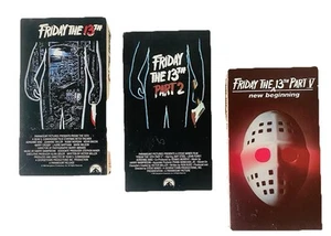 Friday the 13th VHS Lot (3) Parts 1 , 2, & 5 (1980/ 1981/1985 Paramount) Horror - Picture 1 of 24
