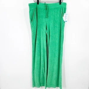 Old Navy NWT Y2K Vintage Very Terry Wide Leg Pants Size Large Green - Picture 1 of 9