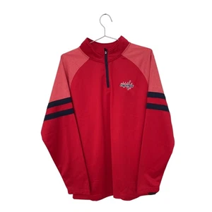 Maglione Washington Capitals rosso quarto zip nuovo con etichette taglia M - Foto 1 di 9