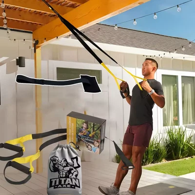 Cinturón de entrenamiento suspendido con bolsa de almacenamiento elástico - Home Pull-ups Pilates Strength Foto 1 de 4