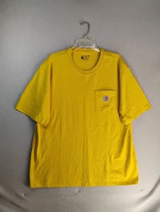 Carhartt K87 Loose Fit Heavyweight Short Sleeve Pocket T Shirt Mens XL Yellow - Picture 1 of 9