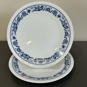 2 Corelle Altstadt Blau Vorspeise Brot Dessert Teller 6,75" USA Weiß EUC - Bild 1 von 5