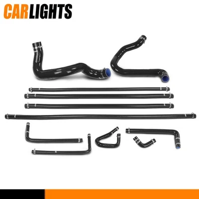 Fits 88-94 Ford F150 F250 F350 Bronco 5.0L/5.8L Black Radiator & Heater Hose Kit - Image 1 of 4