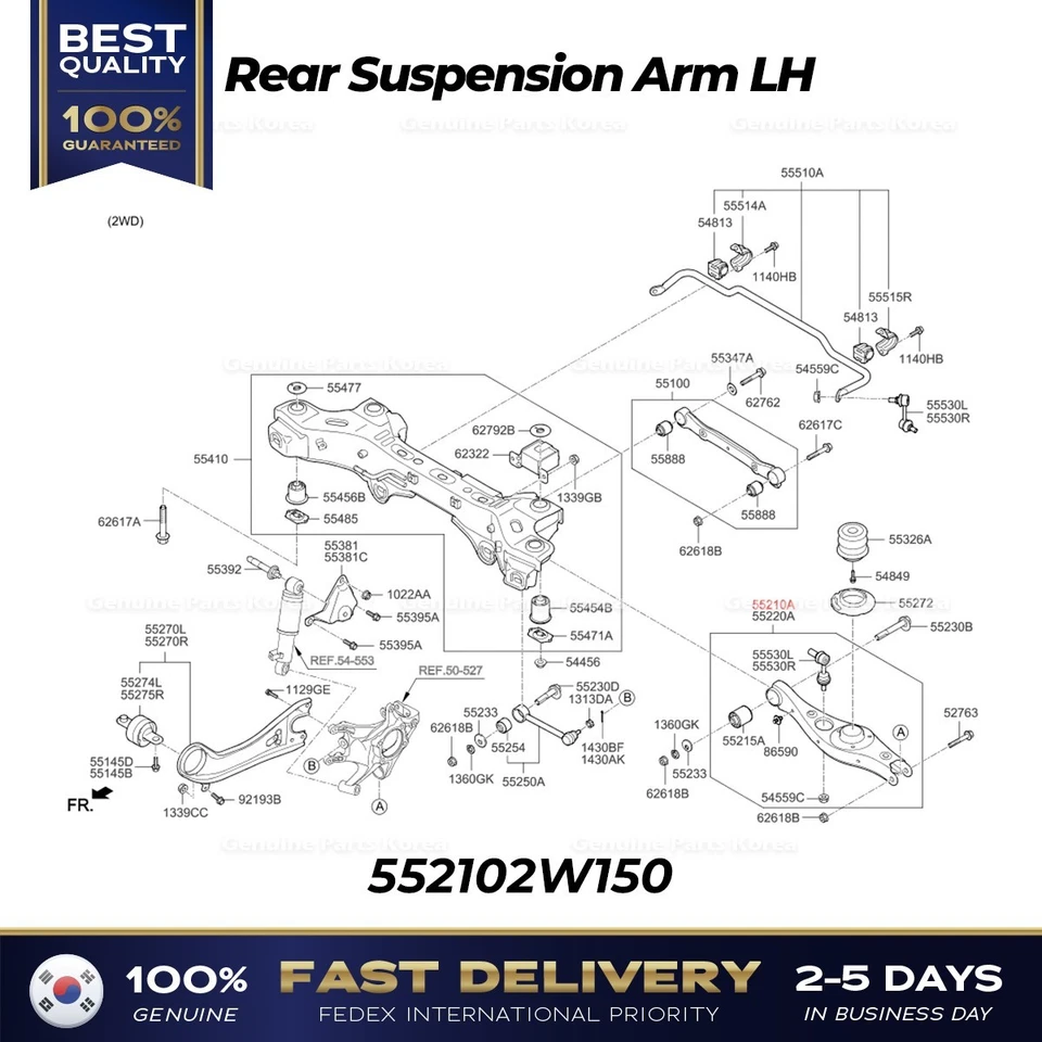 ⭐Genuine⭐ Rear Suspension Arm LH 552102W150 for Hyundai Santa Fe Kia Sorento - Image 1 of 1