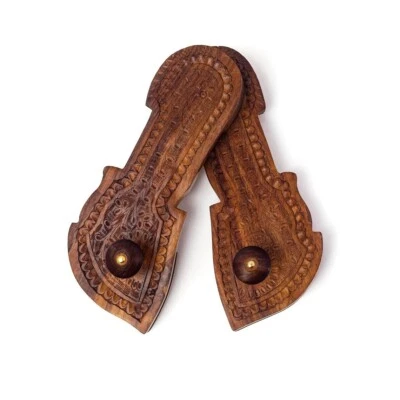 Wooden Khadau Pooja Articles, Charan Paduka, Wooden Slipper, Wooden Sandals - Image 1 of 4