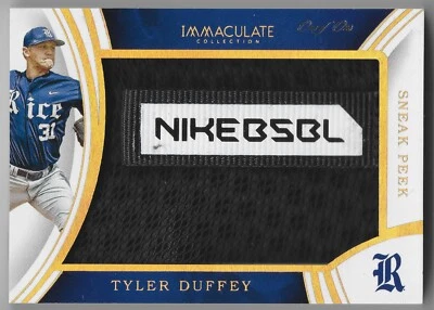 Tyler Duffey 2016 Panini Immaculate NIKEBSBL Tag Patch 1/1 Player Worn TS - Image 1 of 2
