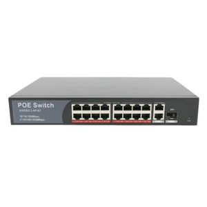 POE Network Switch 16 Port POE 100M + 2 Port 1000M Uplink + 1 Port 1000M SFP - Picture 1 of 3