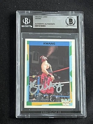KWANG 1995 MERLIN WWF ROOKIE SIGNED AUTOGRAPHED CARD BECKETT BAS AUTHENTIC - Image 1 of 2