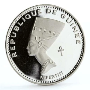 Guinea 500 francs Egyptian Queen Nefertiti proof silver coin 1970 - Picture 1 of 6