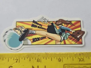 VTG HOOK UPS HIGH SCHOOL NINJA KUNG FU SEXY GIRL RAD NOS SKATEBOARD DECK STICKER - Picture 1 of 1