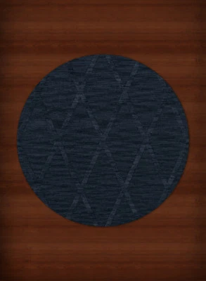 Blue Transitional Hand Hooked Diamonds Criss-Cross Area Rug Geometric DV11 - Image 1 of 2