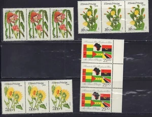 SAN TOMMASO E ISOLE DEL PRINCIPE 1985 FIORE, STRISCIA BANDIERA X 3 SET 777, 780-782 - Foto 1 di 1