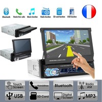 Autoradio stéréo 1DIN 7 "Lecteur MP5 de voiture à écran tactile Bluetooth FM USB