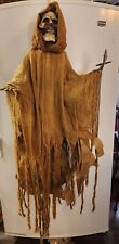 Hanging SKELETON , Raggedly  With cobwebbed style gown - About 5 ft total height