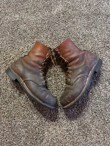 Vintage Red Wing Brown Leather Work Lace Boots Size USA Womens 5 C USA Made - Picture 1 of 15