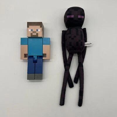 Minecraft Steve Figure & Enderman Plush!  - Image 1 of 4