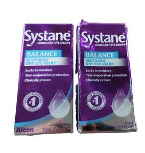 2 Systane Balance Lubricant Eye Drops 10ml  0.33 fl oz Exp 10/24 