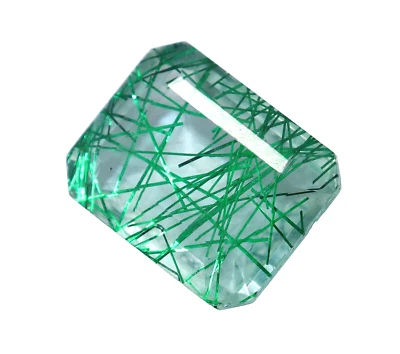 Natürliches Grün Strahlende Quarz 46 Karat Smaragd Schnitt Locker Dublette AAA - Bild 1 von 4