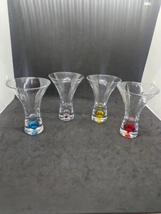 Set of 4 Stemless Martini Glasses Multicolor 4.25" - Picture 1 of 6