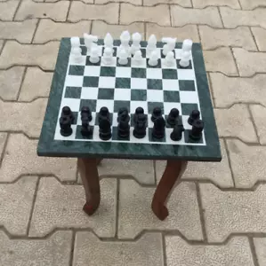 Handmade Marble Chess Set Indoor Adult Chess Board Gift for Him / Christmas Gift - Picture 1 of 13