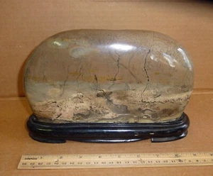 Cuadro chino jaspe pintura piedra limos dendríticos piedra de visualización Suiseki - Imagen 1 de 5