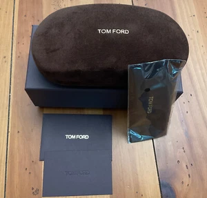 Tom Ford Eyeglasses Sunglasses Case, Box, Cleaning Cloth. Brown New Authentic - Picture 1 of 4