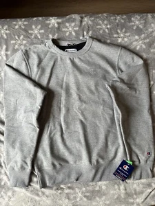 🔥 CHAMPION Men’s Small Powerblend Fleece Crew Neck Sweatshirt | Oxford Grey - Picture 1 of 5