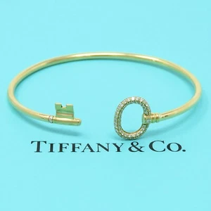 NYJEWEL Tiffany & Co. Italy 18k Yellow Gold Keys Wire Diamond Bracelet 6.25" - Picture 1 of 7