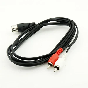 MIDI DIN 5 PIN Plug to 2x RCA Phono Male Plug Audio Adapter Cable 50cm 1.5m/5ft - Picture 1 of 13